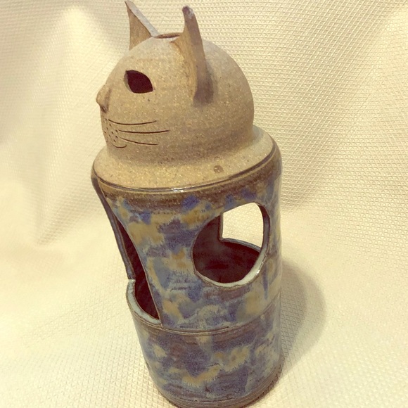 Other Cat Bird Feeder Glazed Ceramic Poshmark